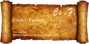 Csuti Ferenc névjegykártya