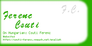 ferenc csuti business card